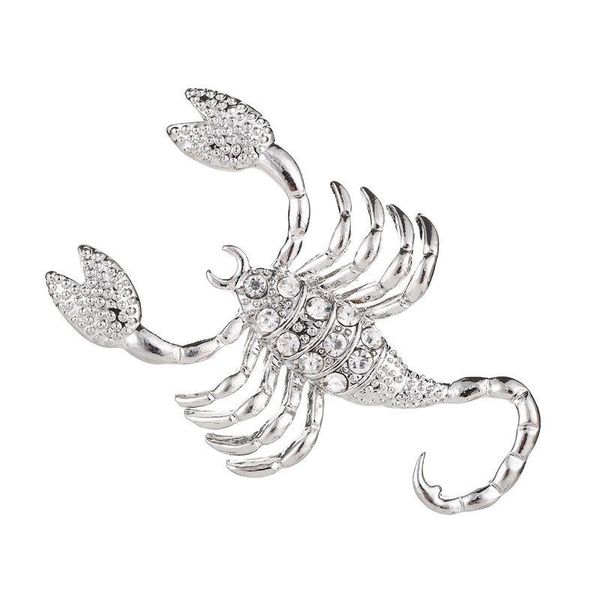 

pins, brooches high-grade crystal rhinestone animal scorpion metal women men's suit lapel pin collar needle gifts jewelry accessories, Gray