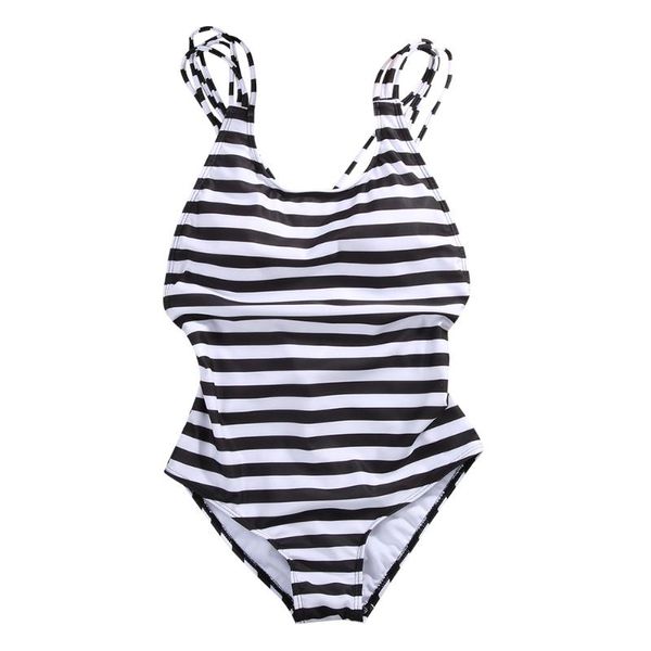 

one-piece suits women's one piece push up padded bikini set striped backless bandange swimsuit swimwear bathing monokini