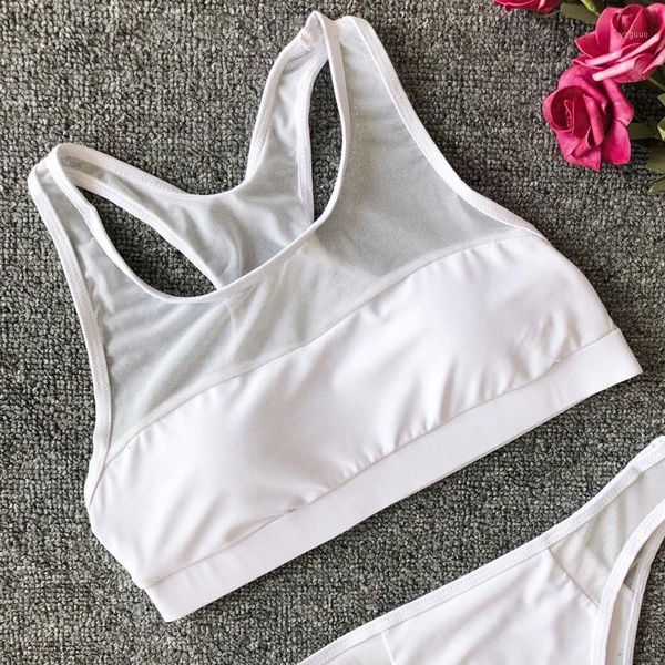 

women's swimwear women sport push-up padded bra beach halter bikini set swimsuit button, White;black