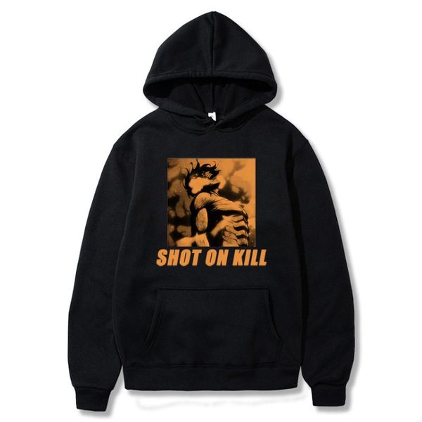 

men's hoodies & sweatshirts 2021 anime attack on titan the founding manga s kill letter print winter long sleeve men, Black