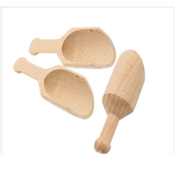 Mini cucchiaio di legno Cucchiaino da tè Paletta per sale da bagno Cucchiaio per sale da bagno Latte in polvere Cucchiaini Legno Connt Cucchiai Caffè Tè Mi