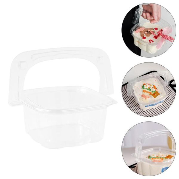 

storage baskets 10pcs transparent cake mousse boxes handheld fruit salad containers