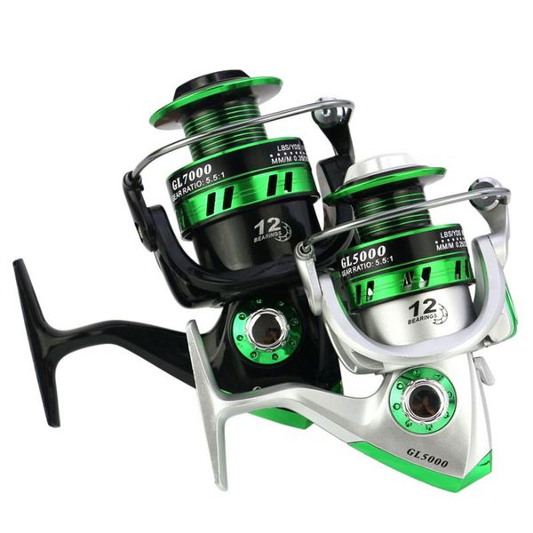 

spins fishing reel 12bb 5.5: 1 right / left spin ball bearings metal tackle &t8 baitcasting reels