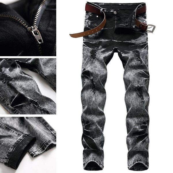 

men's jeans 2021 summer thin fashion trend casual pants youth all-match slim, Blue