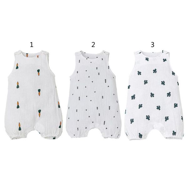 

baby boys girls romper summer toddler born infant sleeveless cactus print cotton jumpsuits playsuits overalls outfits y1qf rompers, Blue