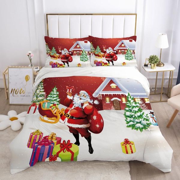 

bedding sets 3d christmas design duvet quilt cover set double king  single size home textile