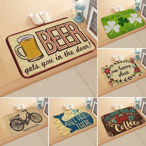

carpets entrance doormat printed water-absorbing anti-skid mat home rug bathroom balcony kitchen floor 40*60