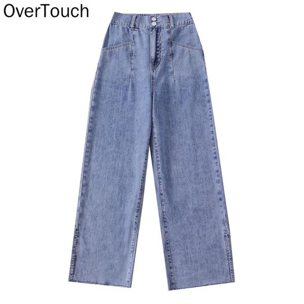 

women's jeans plus size women pants harem summer spliced high waist denim female elastic slit trousers lady oversize 5xl, Blue