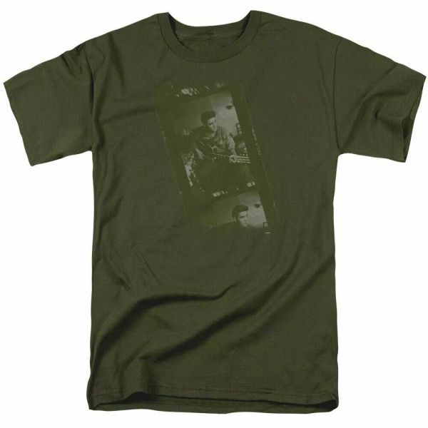 

elvis presley army t shirt mens licensed king tee military green, White;black
