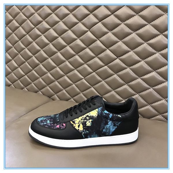

2021ss selling luxury leisure shoes men low flat shoes genuine leather breathable mens shoes designer sneakers trainers size 38-44, Black