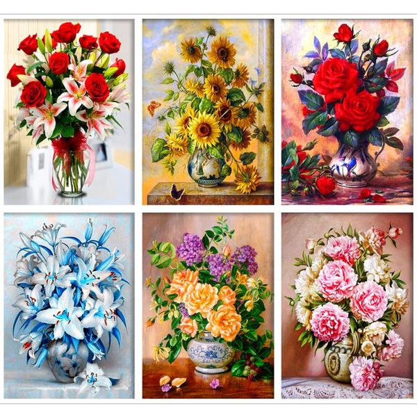 

paintings canvas painting flowers vase poster print modern home decor abstract wall art nordic living room decoration picture