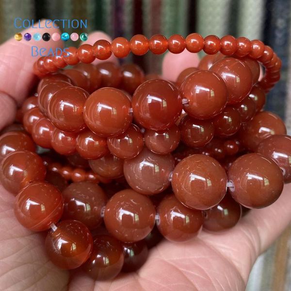 

other natural red carnelian agates stones spacer loose round beads for jewelry making 4-12 mm diy bracelets accessories 15" wholesale