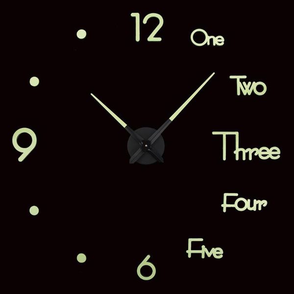 

luminous large wall clock in 3d acrylic diy clocks luminou watck sticker quartz largehome decor 2021 night