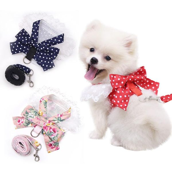 

lovely pet collar cat clothes leash products pomeranian chest harness dog fashion pets accessories for cats teddy puppies collars & leashes