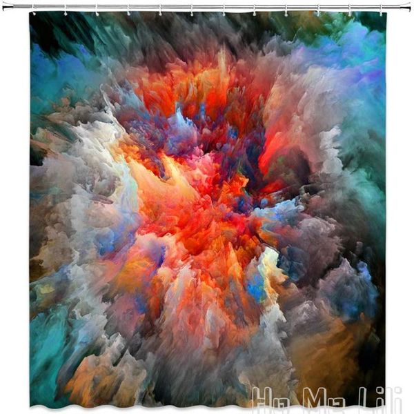 

shower curtains feierman colorful abstract by ho me lili curtain art decor ink watercolor polyester fabric decorative bath with hooks