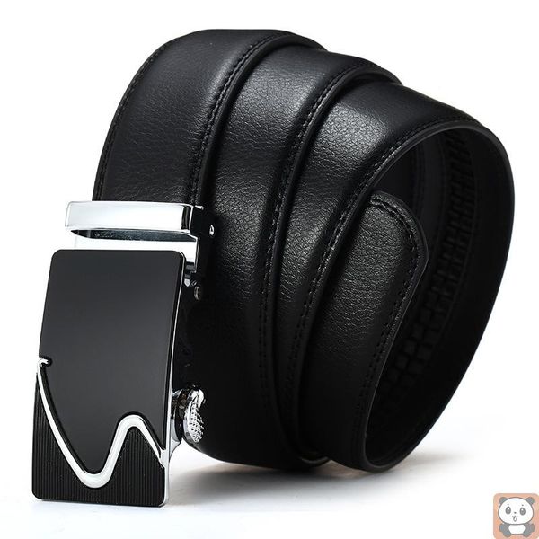 

belts leather belt men's business automatic buckle, Black;brown