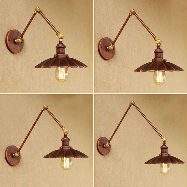 

wall lamp loft style swing arm edison sconce bedside antique iron vintage light fixtures for home indoor lighting