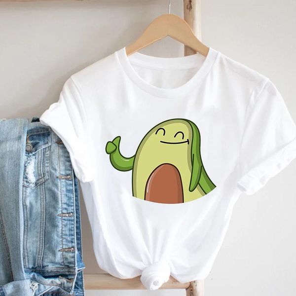 

women's t-shirt women casual streetwear ladies tee harajuku avocado beach fruit cartoon print 90s tshirt femme graphic, White