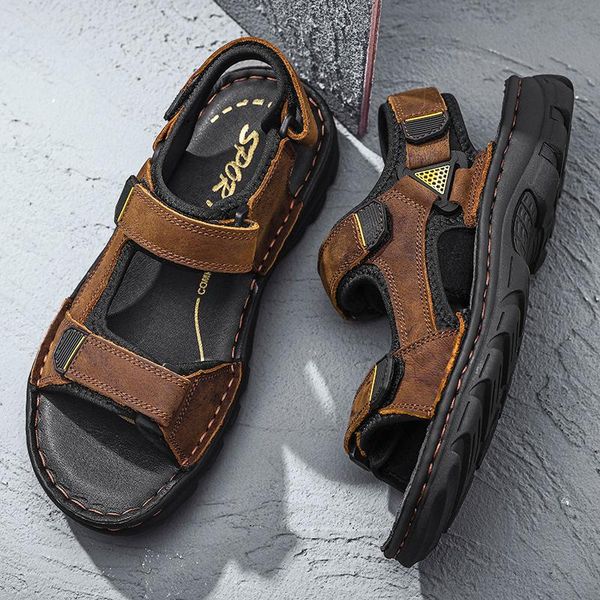 

sandals 2021 summer men hiking sport outdoor casual mountain sandalia masculina mens roman vietnam shoes large sizes 44 beach, Black