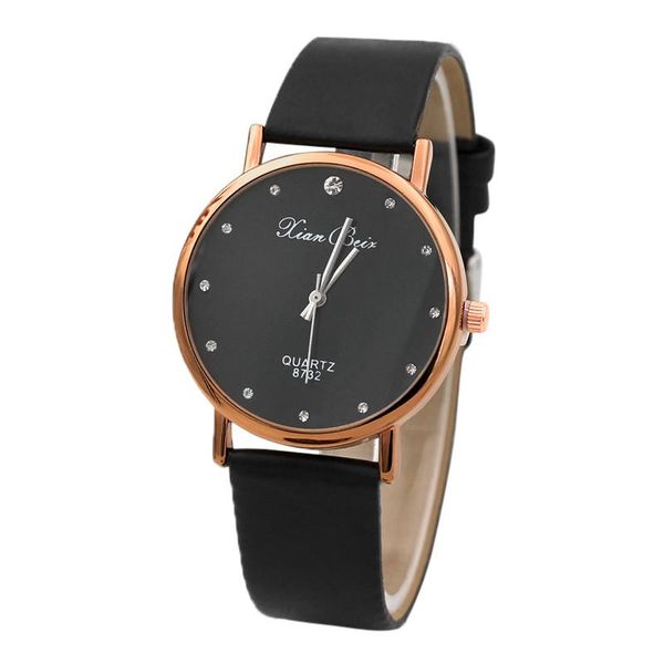 

wristwatches women watches fashion women's diamond leatheroid band round dial quartz wrist watch dropship z525, Slivery;brown