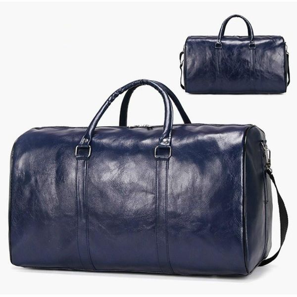 

leather duffel bags for men&women travel tote handbags large luggage carry on weekender bag waterproof outdoor