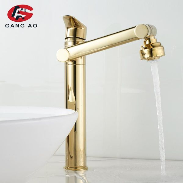 

bathroom sink faucets gangao antique basin brass faucet mixer deck rotate single handle and cold water taps kitchen tap