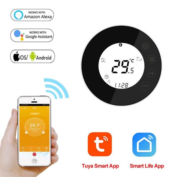 

smart home control 95~240v round shape wifi room thermostat intelligent app remote temperature controller