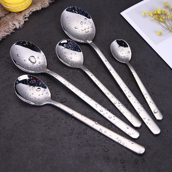 

flatware sets 3pcs/lot 304 stainless steel korean coffee long handle stirring spoon tableware