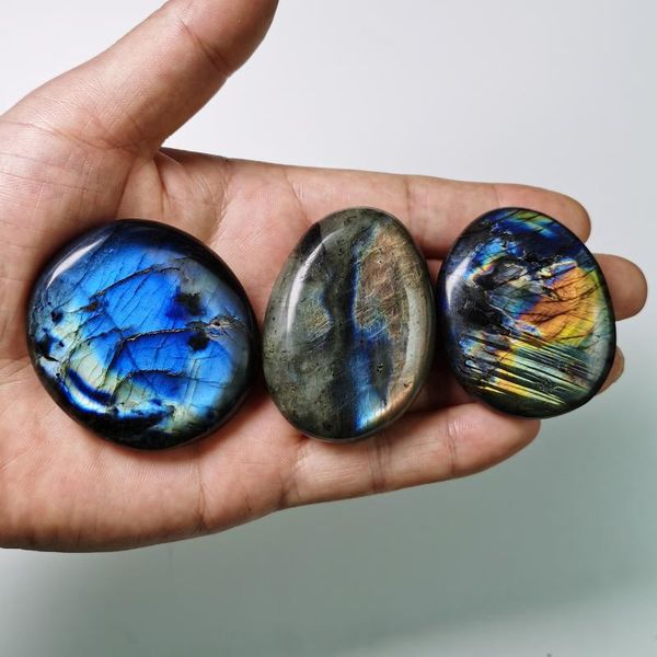 

charms natural labradorite worry stone, stino polished moonstones chakra pocket crystal healing stones, irregular palm stone, Bronze;silver