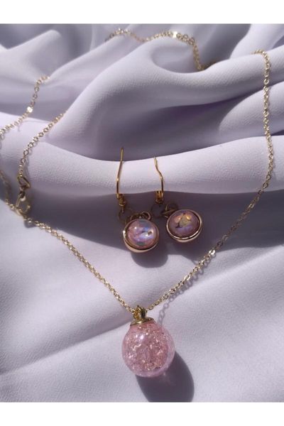 

earrings & necklace women's fashion jewelry pink sugar, Silver