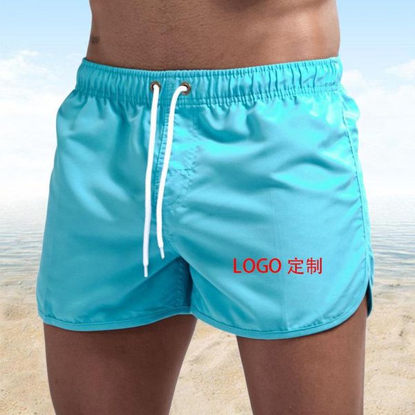 

men's shorts 2022 beach pants quick drying light board swimsuit customized middle waist three-part for sports and fitness, White;black