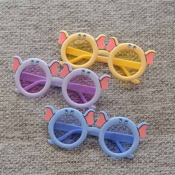 Schöne Kinder-Elefant-Rahmen-Sonnenbrille, Bonbonfarben, niedliche Baby-Elefanten, runder Rahmen, Kinder-Party-Brille im Großhandel