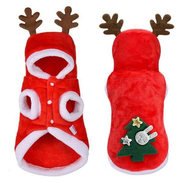 

dog apparel pet christmas vest puppy hoodie sweater warm cat costume coat tue88