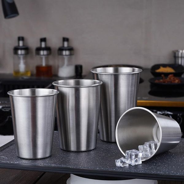 

mugs 300/350/400/500ml stainless steel metal cup beer cups white wine glass coffee tumbler tea milk outdoor travel camping