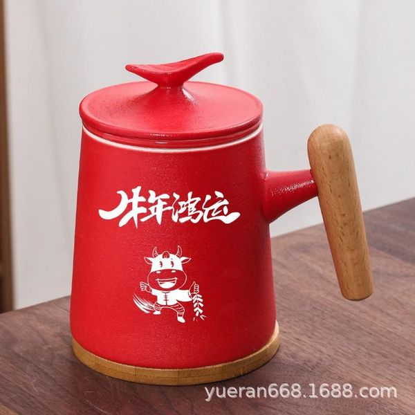 

mugs 2021 creative ceramic annual gift tea maker office year of the ox cup set