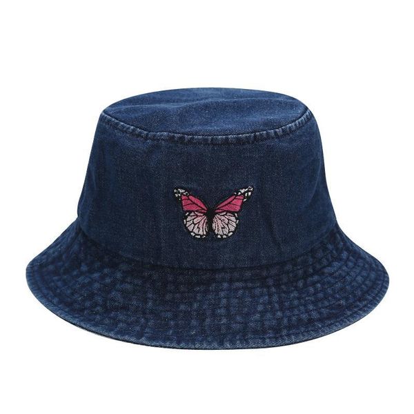 

wide brim hats bucket women butterfly summer sunscreen panama hat pink sunbonnet fedoras outdoor fisherman beach cap, Blue;gray