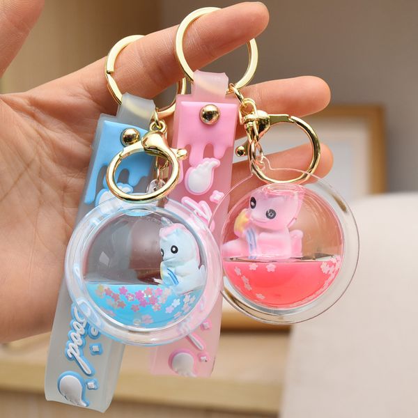 

acrylic oil in disc bag key chain pendant grab doll accessories a1, Silver
