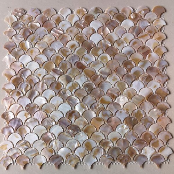 Telhas de mosaico de casca cor branca enfrentando tijolo Natural Colorido Net Bottom Fechar junto Shells Cara Decoração Home Custom-Feito