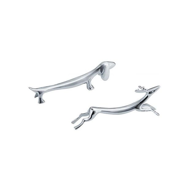 

100pcs creative dachshund style dog/deer chopsticks rest zinc alloy cutlery holder el restaurant knife rack