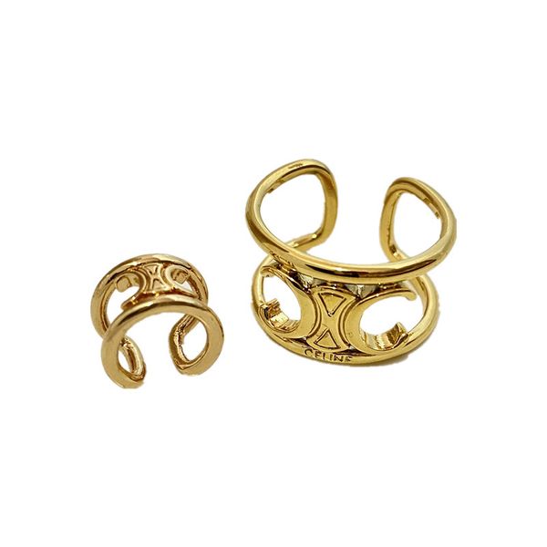 

arc de triomphe ring female minority design recommended earbone clip open food ring simple style, Golden;silver