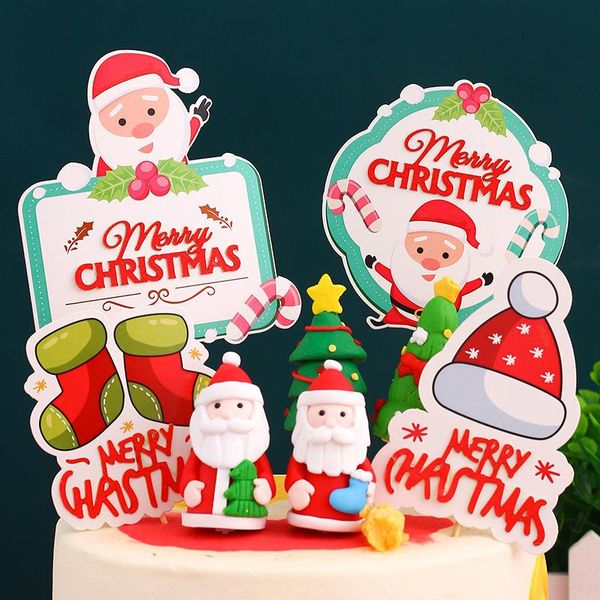 

other festive & party supplies 2021 merry christmas theme paper cake ers santa claus xmas er for home happy year decoration