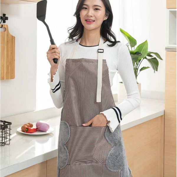 

aprons hand-wiping apron japanese style waterproof and oil-proof cooking gown kitchen fashion household female adult