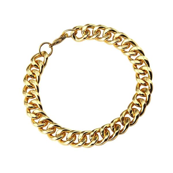 

charm bracelets women men stainless steel chain link bracelet wristband bangle jewelry punk rock, Golden;silver