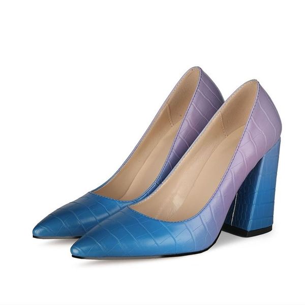 

stone print fancy gradient colors slip on summer women pumps shoes customized big size 47 high heel for lady work dress, Black