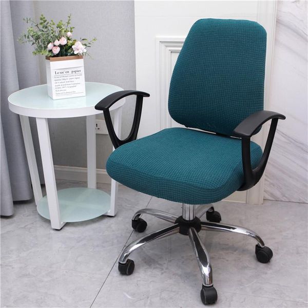 

solid color office elastic split armrest chair cover household dust-proof rotating stretch removable computer cases covers
