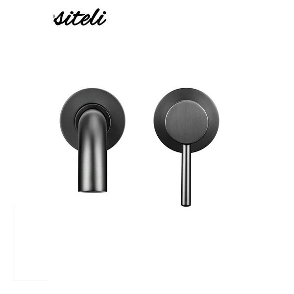 

wall mounted gunmetal basin faucet single handle mixer tap cold bathroom water wholesale bath black white rose gold sink faucets