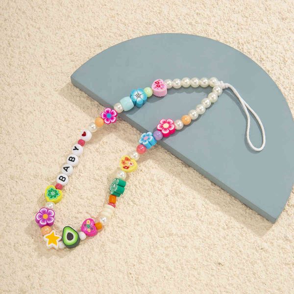 Correias de telefone celular, miçangas de jóias de miçangas para celular Little Daisy Tassel Bracelet