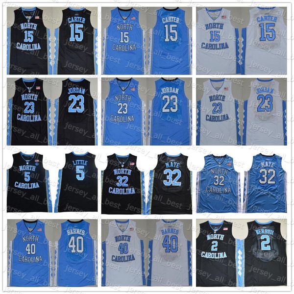 

ncaa basketball jerseys north carolina tar heels michael college 5 nassir little carter 32 luke maye barnes vince unc blue black white, Black;red