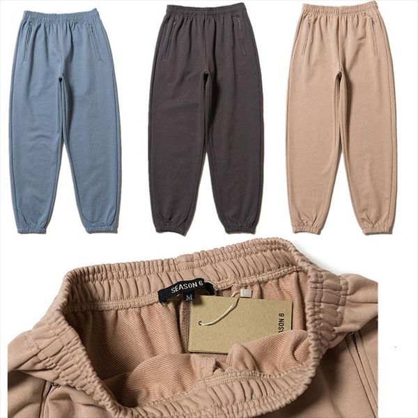 

kanye west season 6 women pant sweatpants 1:1 season6 hip hop drawstring sweat pants trousers joggers, Black