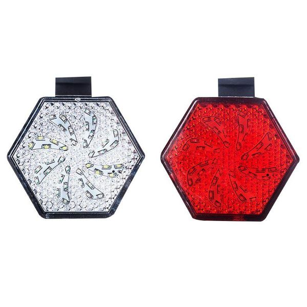 

bike lights 2021 super bright usb rechargeable hexagon bicycle taillights waterproof back night riding warning light repair